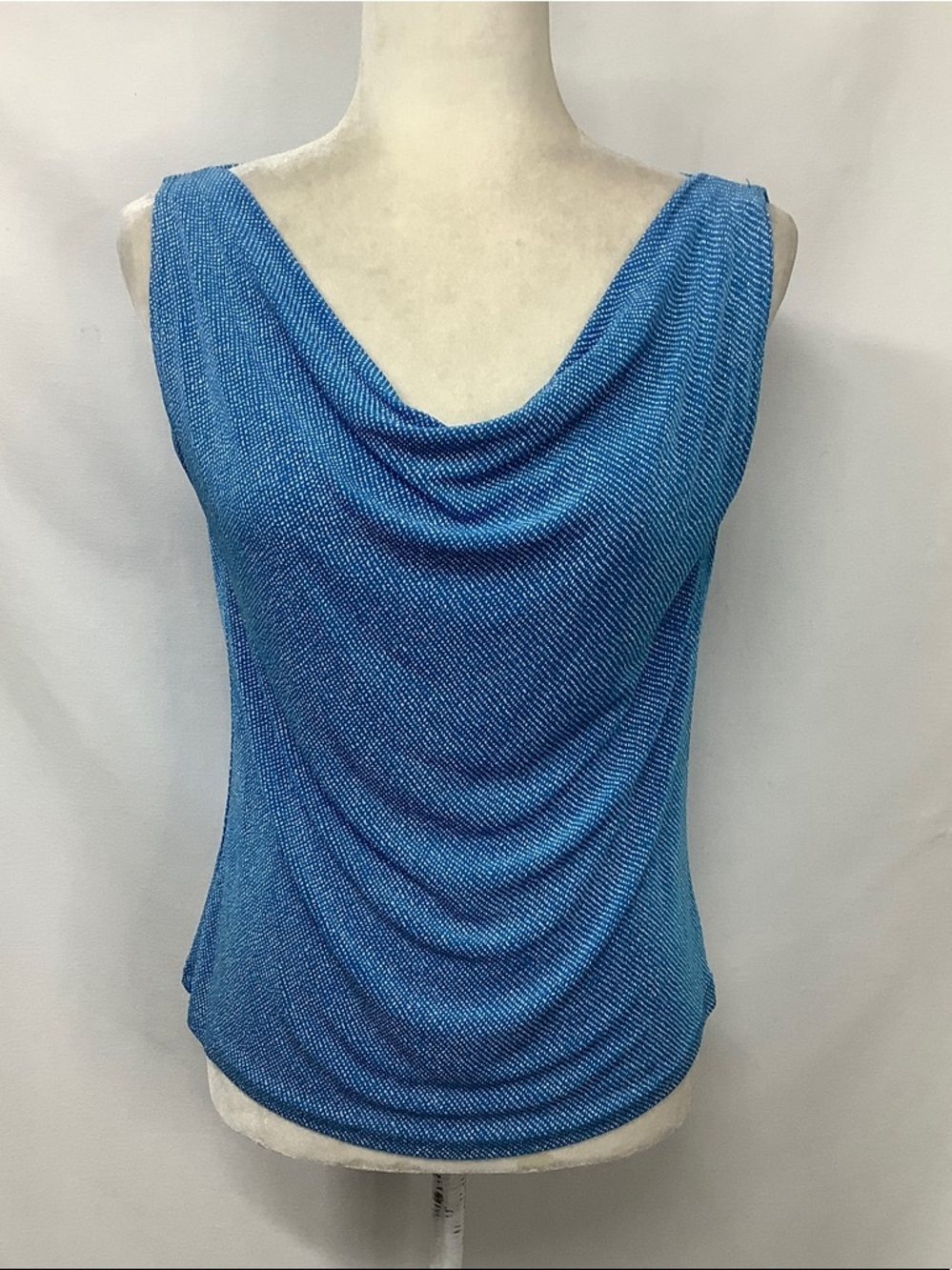 Made In Heaven Ocean Blue Cowl Neck Sleeveless Blouse Size S